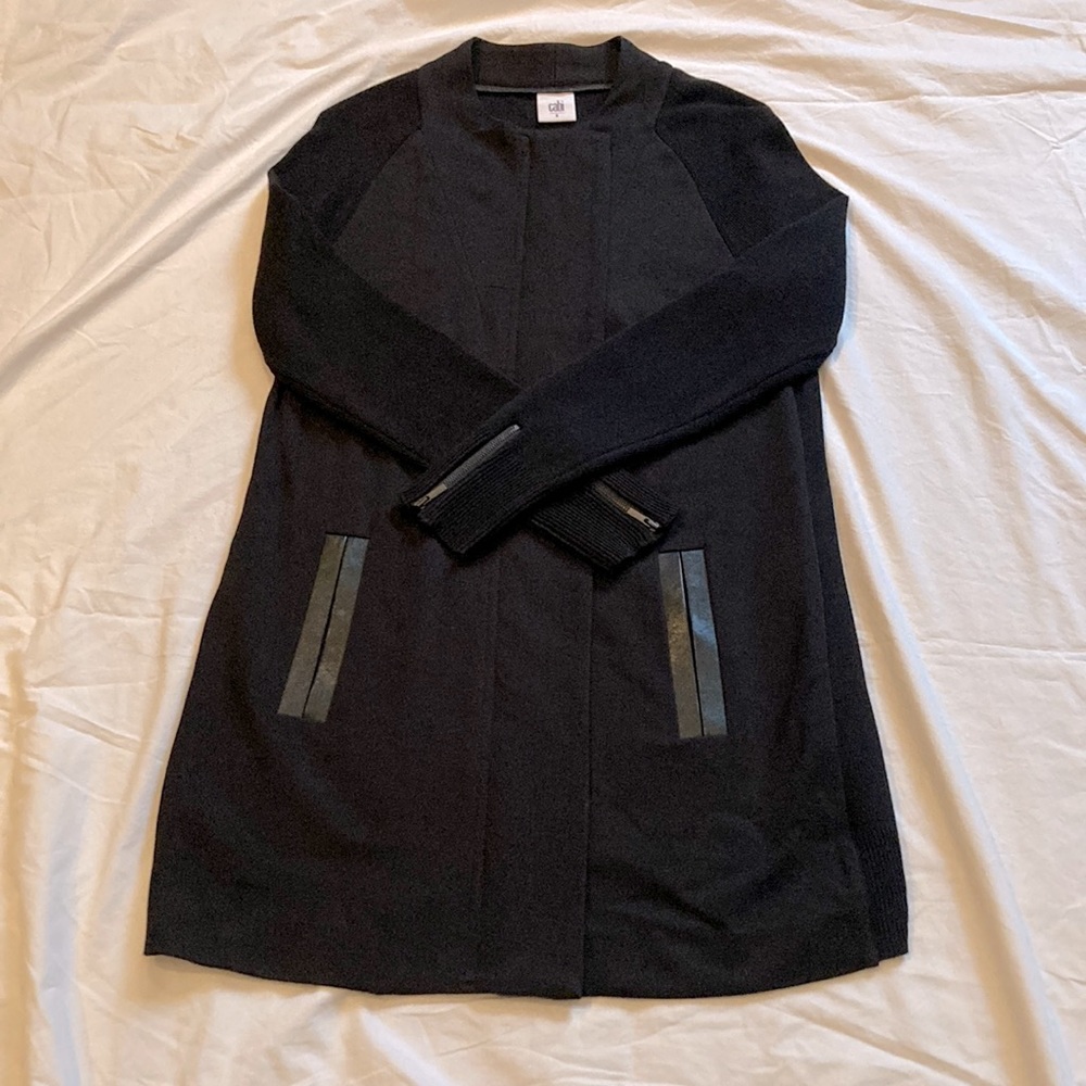 CAbi sweater coat. Black, Size Small